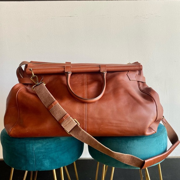 Italian Leather Carpet Bag